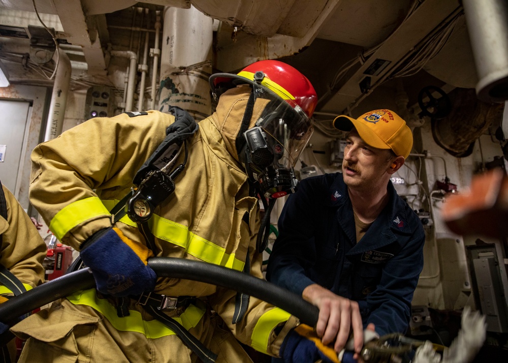 Sailors Conduct Damage Control Training Aboard USS Dewey