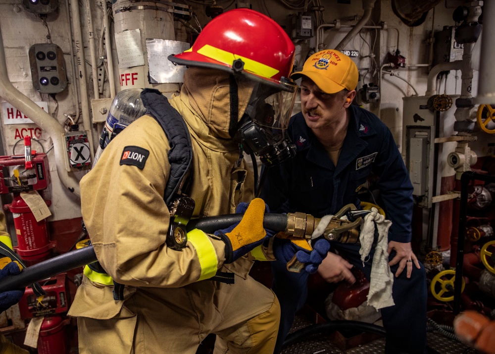 Sailors Conduct Damage Control Training Aboard USS Dewey