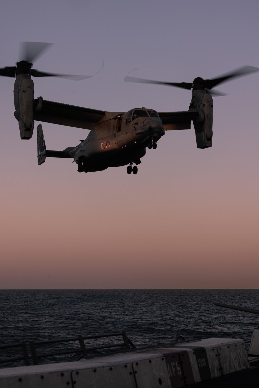 Marines and Sailors Conduct Night Flight Ops Aboard USS New York