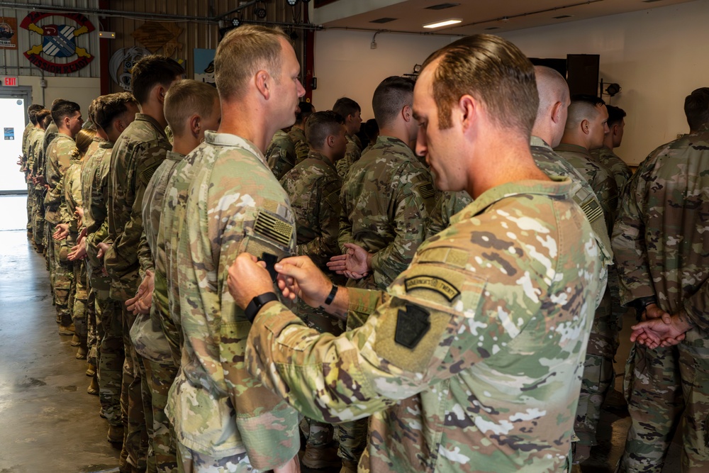 Task Force Paxton arrow company Patching Ceremony