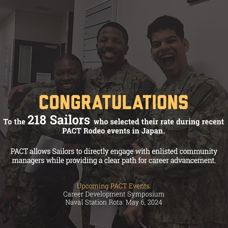 PACT Designates Rates for More than 200 Sailors