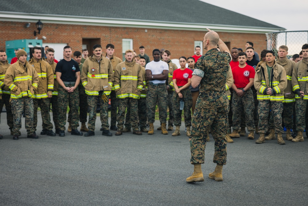 U.S. Marines participate in the Aircraft Rescue and Fire Fighter Rodeo on Marine Corps Base Quantico