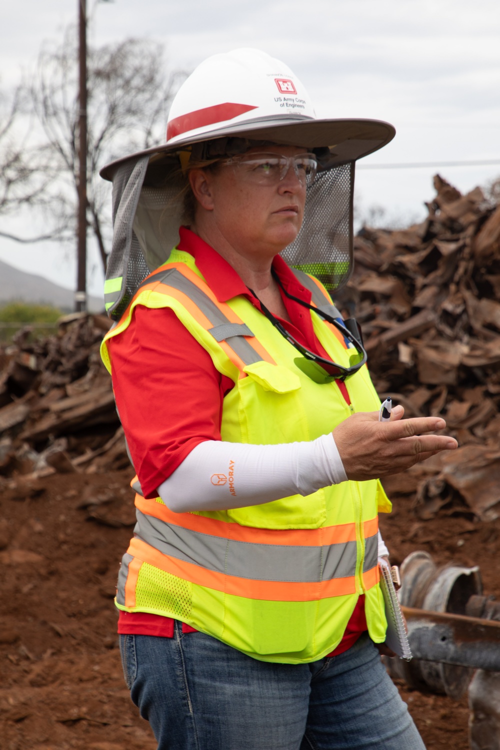 QA at work at the Pioneer Mills worksite in Lahaina.