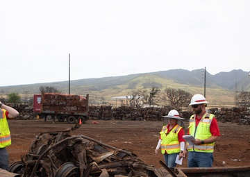 Quality assurance inspectors at work at the Pioneer Mills worksite in Lahaina.