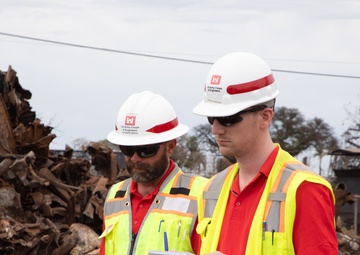 Quality assurance inspectors at work at the Pioneer Mills worksite in Lahaina.