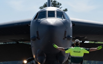 B-52s land at civilian airfield during exercise Bayou Vigilance
