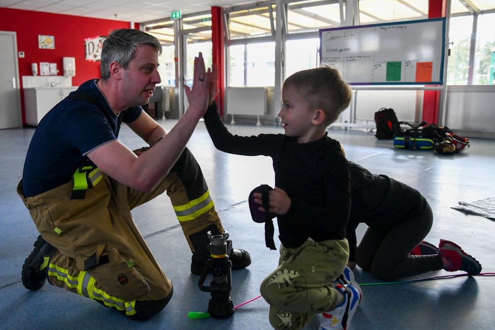 Month of the Military Child: Fire Prevention Event at SHAPE School