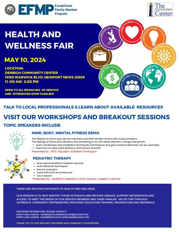 NWS Yorktown's Fleet &amp; Family Support Center to host Health and Wellness Fair