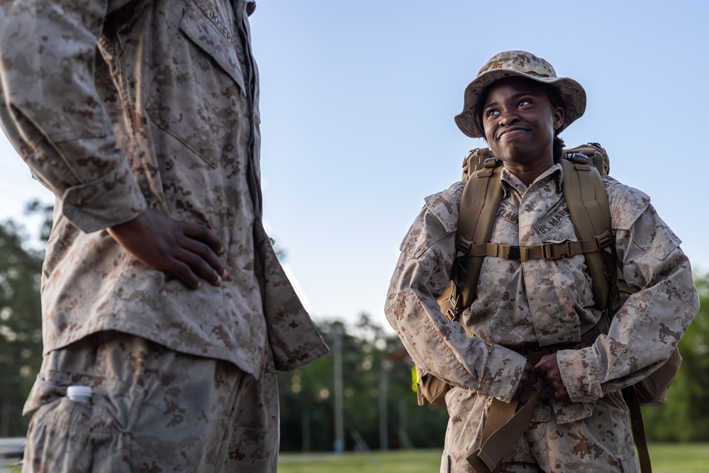 Marine Corps Combat Service Support Schools conducts hike at Camp Johnson