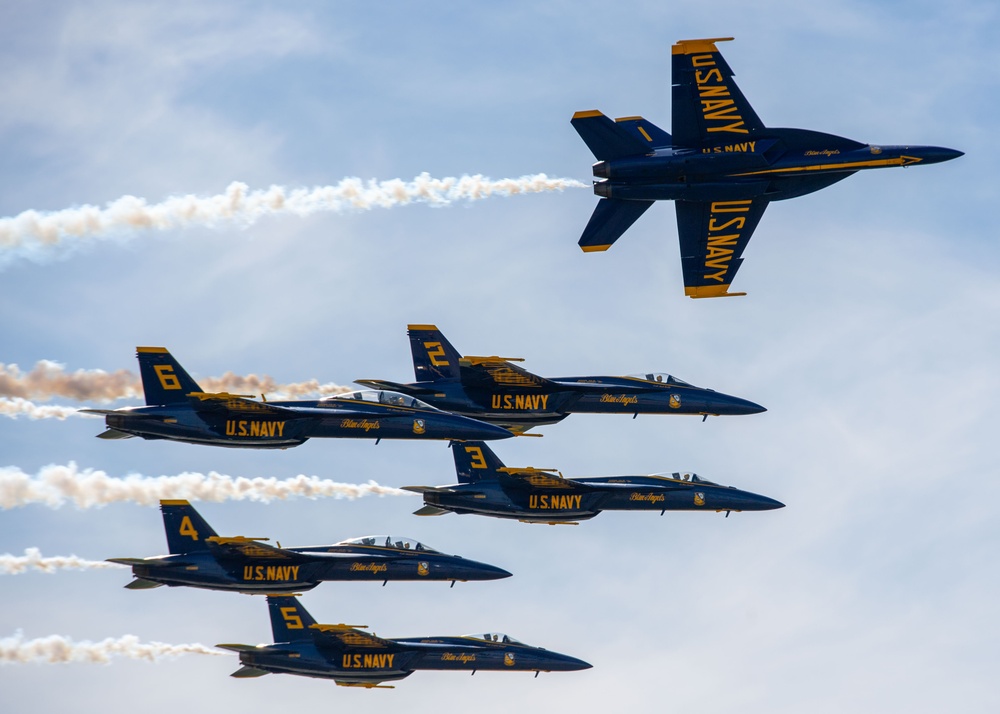 The Blue Angels’ perform at the Wings Over Cowtown Airshow