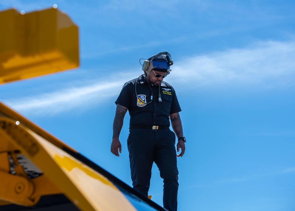 The Blue Angels perform at the Wings Over Cowtown Airshow