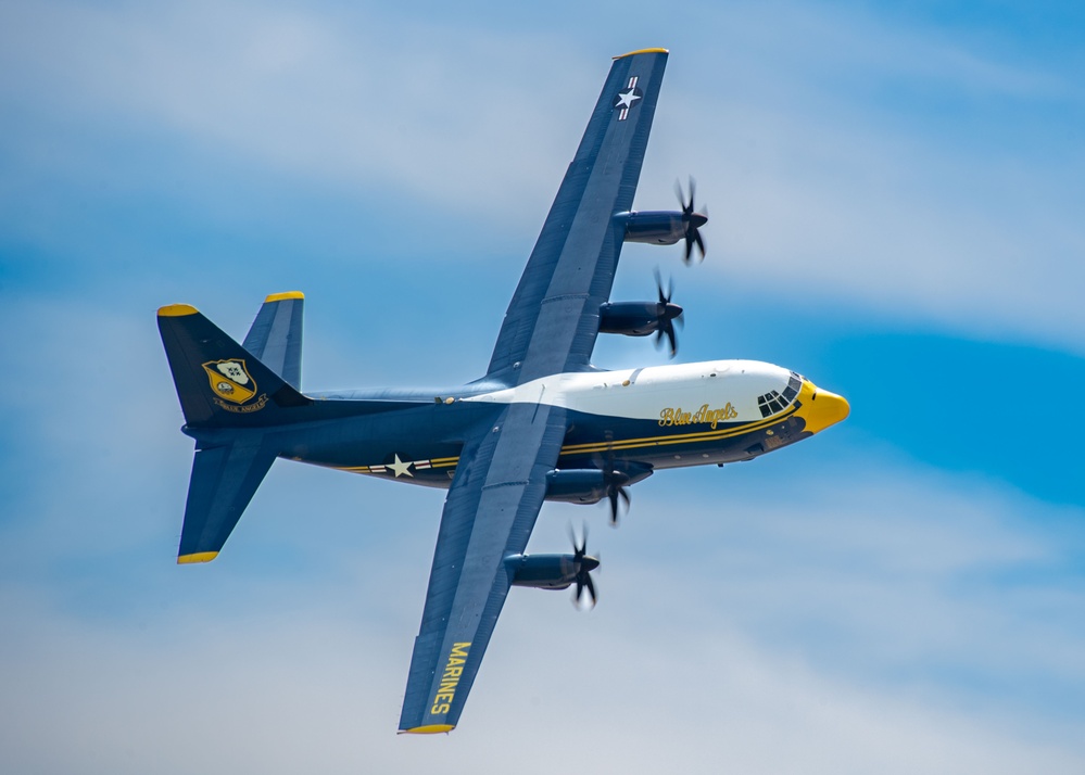 The Blue Angels perform at the Wings Over Cowtown Airshow