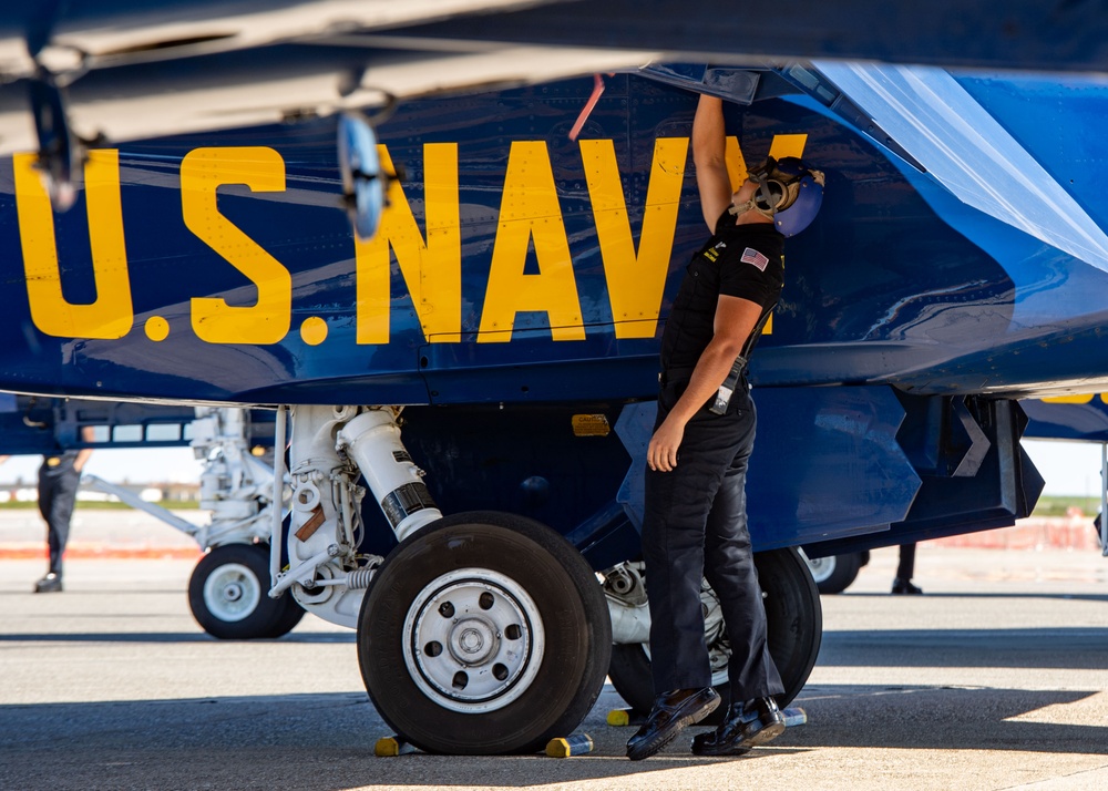 The Blue Angels perform at the Wings Over Solano Airshow