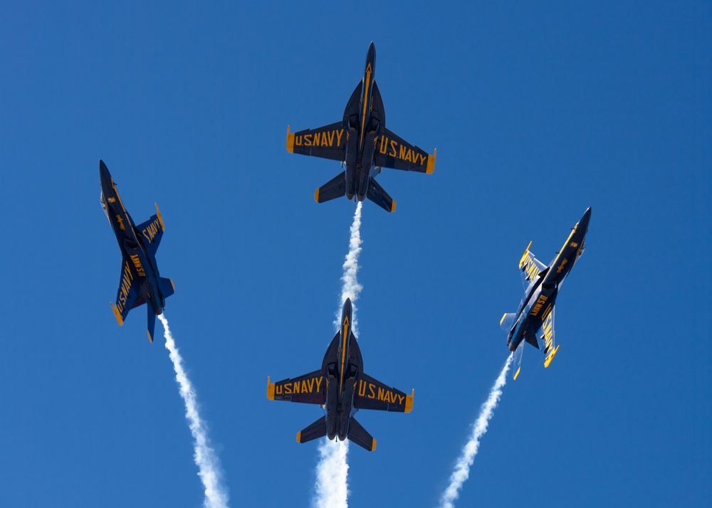 The Blue Angels perform at the Wings Over Solano Airshow