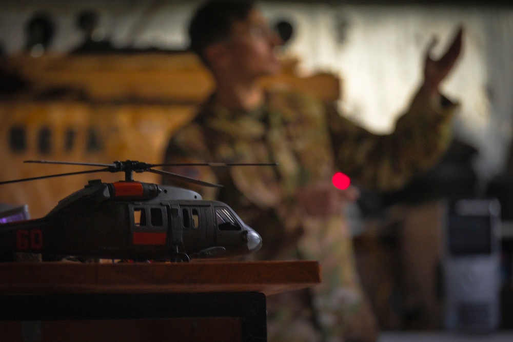 Washington National Guard pilots educate Boeing Employees' Flying Association on the hazards of helicopter wake turbulence