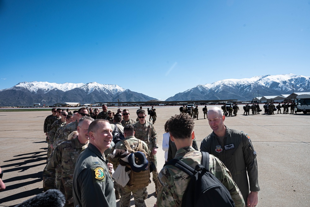 388th and 419th Fighter Wing airmen return from deployment in the Pacific.