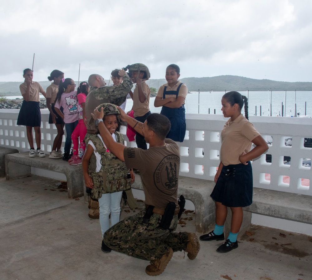 Coast Guard Port Security Units visit students in Vieques, Puerto Rico