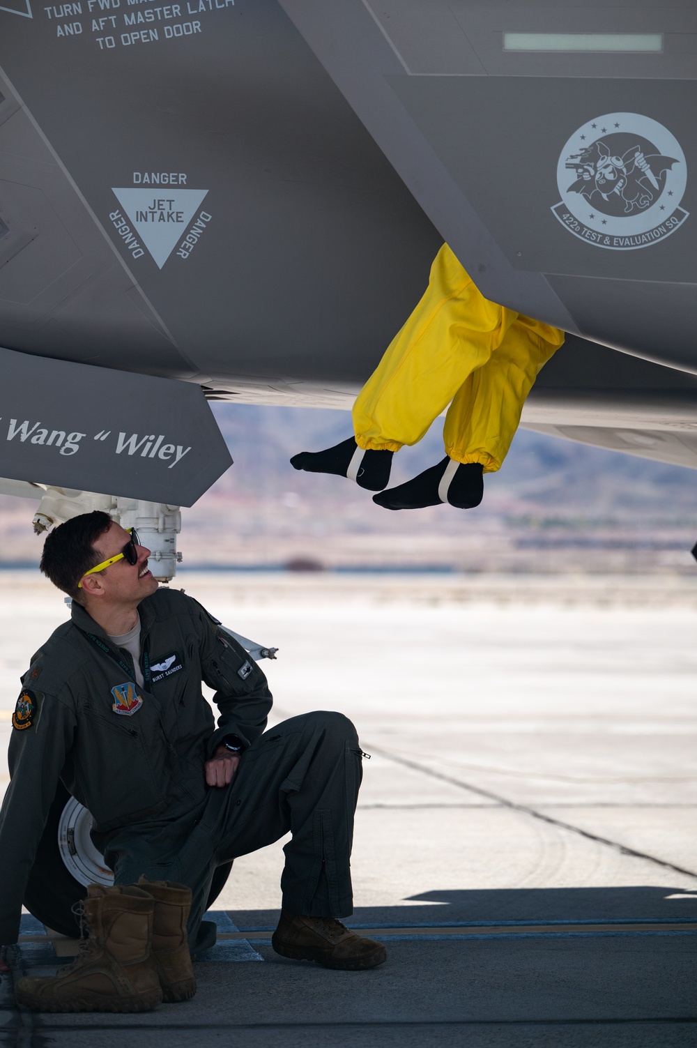 Pilots engage in Independent Pilot Off-station Procedures (IPOP) at Nellis AFB