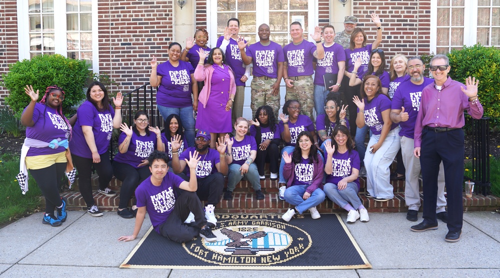 Garrison Command, MWR Staff Wear Purple to Support Military Children