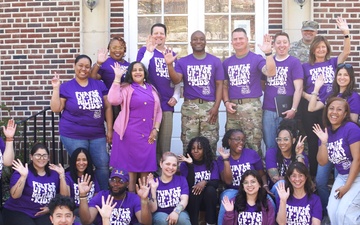 Garrison Command, MWR Staff Wear Purple to Support Military Children