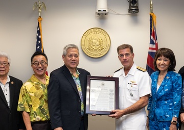 Hawaii State Legislature recognizes Adm. Aquilino for his time at USINDOPACOM