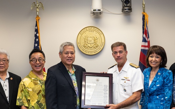 Hawaii State Legislature recognizes Adm. Aquilino for his time at USINDOPACOM