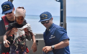 U.S. Coast Guard conducts medical evacuation and delivers drought relief in Federated States of Micronesia
