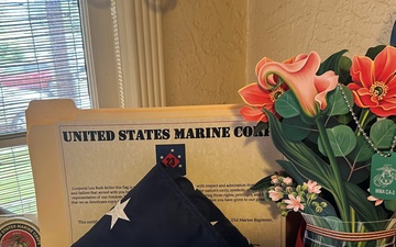 U.S. Marines celebrate retired Marine Corps Cpl. Lou 'Mama Lou' Keller's 99th birthday