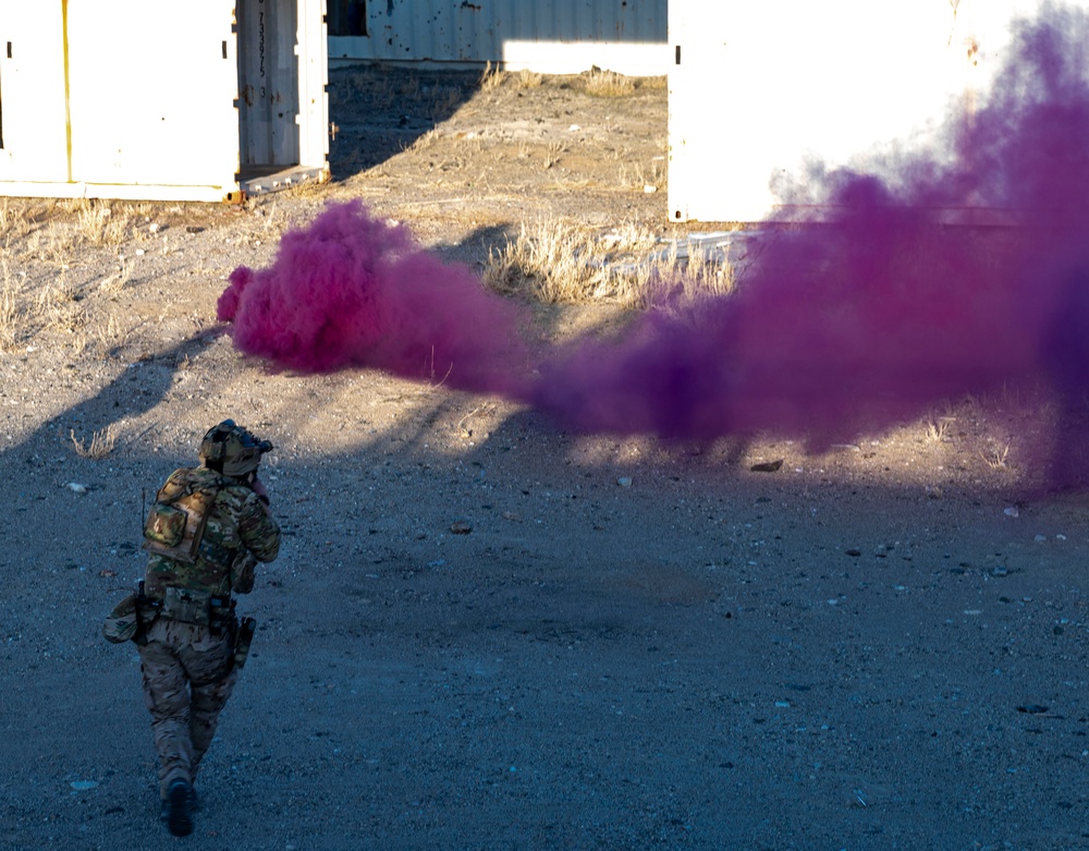 Special Tactics Airmen conduct a direct-action training mission during Emerald Warrior 24 (EW24)