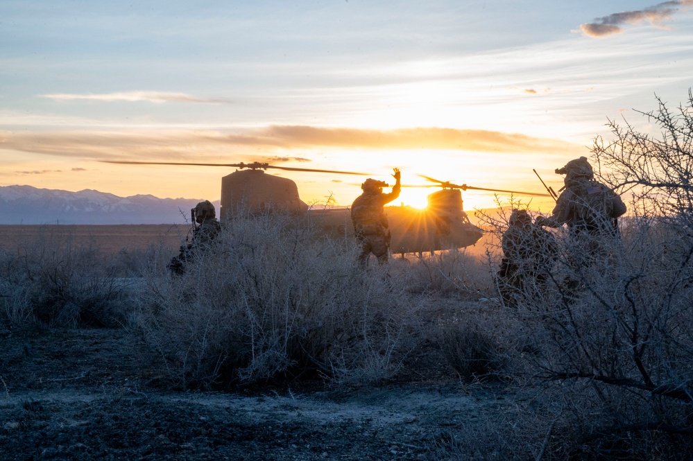 Special Tactics Airmen conduct a direct-action training mission during Emerald Warrior 24 (EW24)