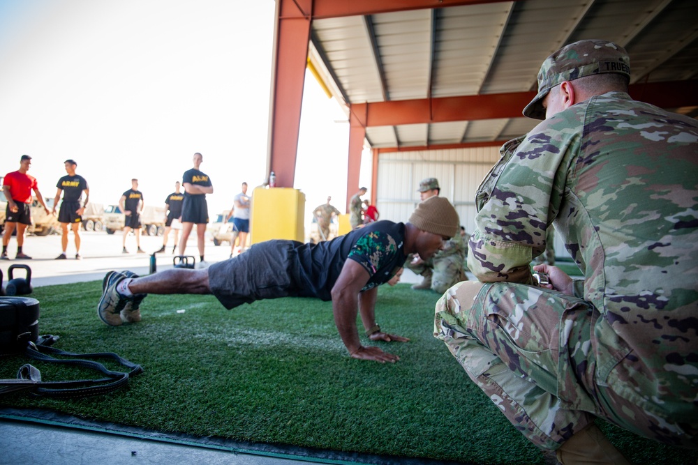 Nevada State Partners from Fiji and Tonga Participate in the ACFT during 2024 Nevada National Guard Best Warrior Competition