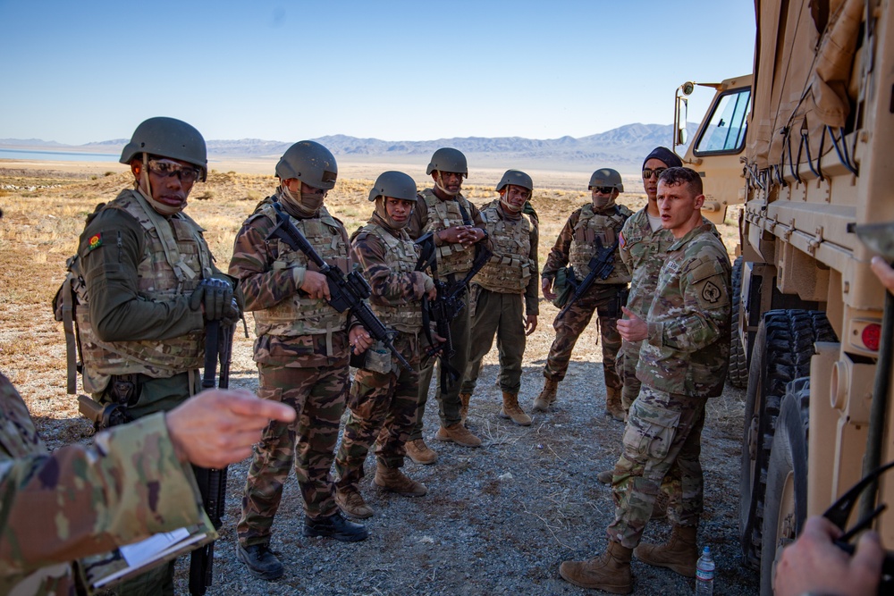 Nevada State Partners from Fiji and Tonga Participate in Weapons and Marksmanship during 2024 Nevada National Guard Best Warrior Competition