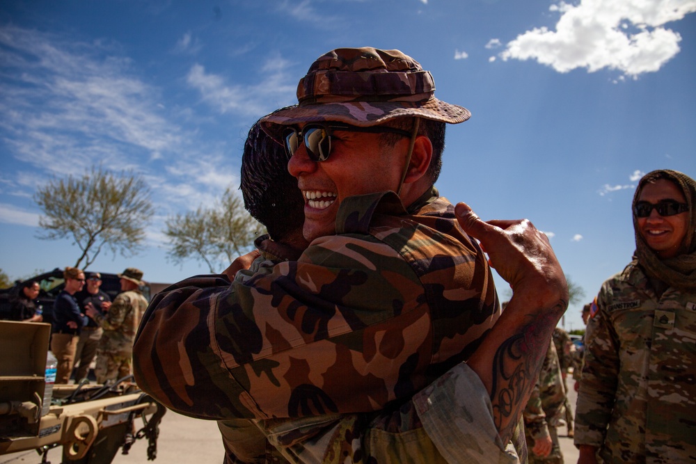 Nevada State Partners from Fiji and Tonga Participate in Ruck March during 2024 Nevada National Guard Best Warrior Competition