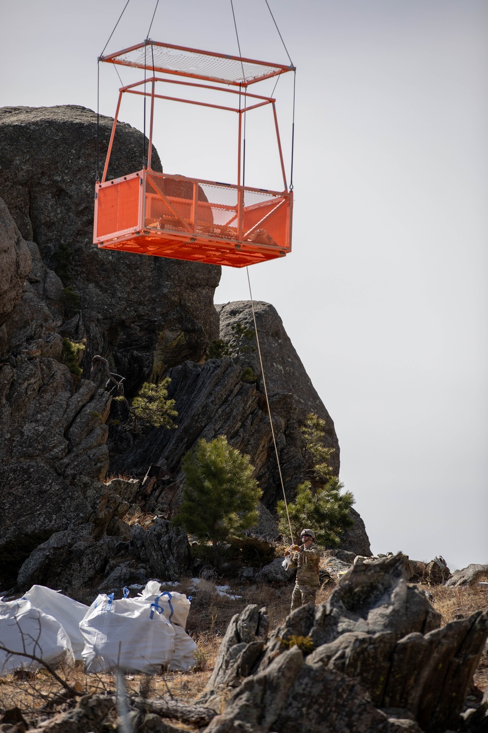 SDNG aviators and engineers work with Mt. Rushmore National Park Service to remove fallen debris