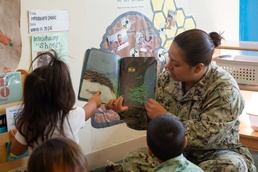 PMRF Personnel Read to Children in Honor of Month of the Military Child.