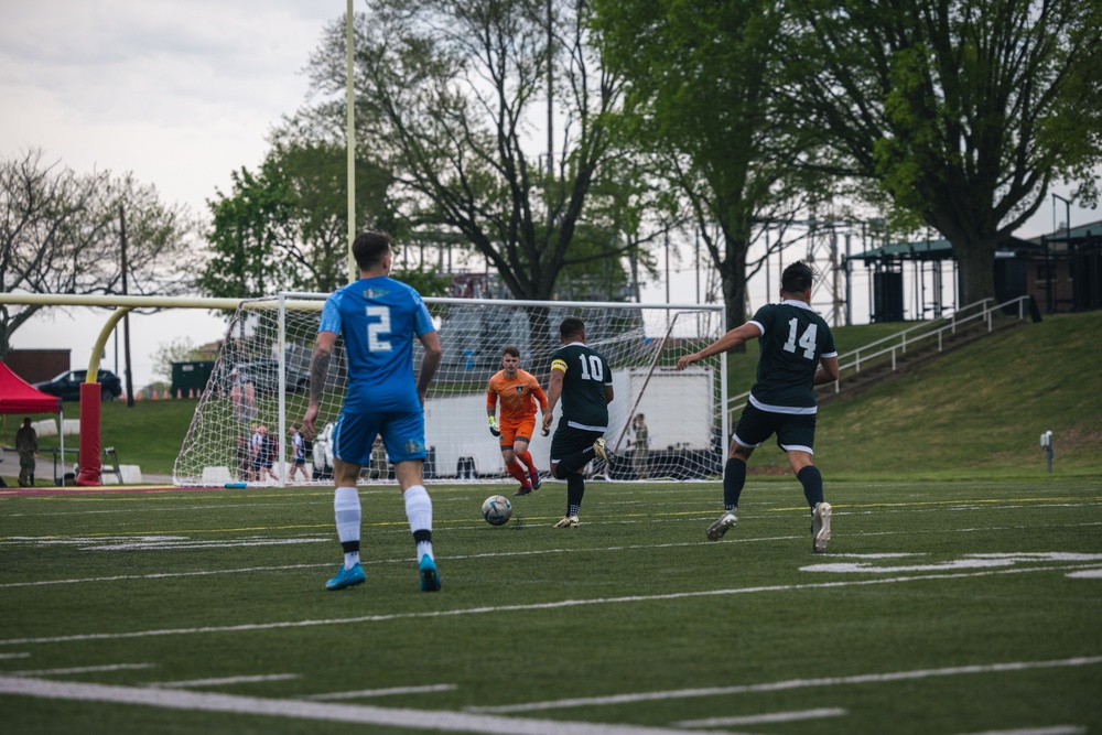 U.S. Marines Compete Against the Royal Marines During the 2024 Virginia Gauntlet Soccer Match