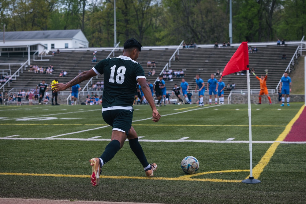 U.S. Marines Compete Against the Royal Marines During the 2024 Virginia Gauntlet Soccer Match