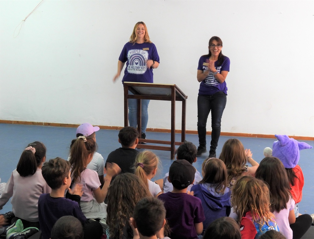Team Souda personnel visit local schools for Purple Up! Day