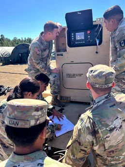 The U.S. Army Medical Test and Evaluation Activity conducts a customer test of the advanced medium power source microgrid system