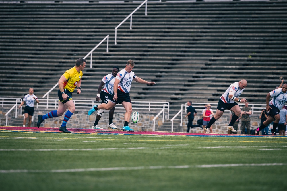 U.S. Marines and the Royal Marines Compete in a Rugby Match During the 2024 Virginia Gauntlet