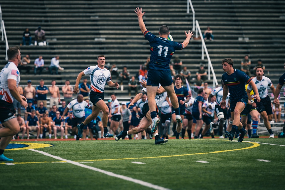 U.S. Marines and the Royal Marines Compete in a Rugby Match During the 2024 Virginia Gauntlet