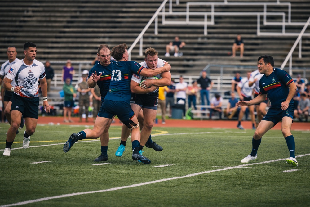 U.S. Marines and the Royal Marines Compete in a Rugby Match During the 2024 Virginia Gauntlet