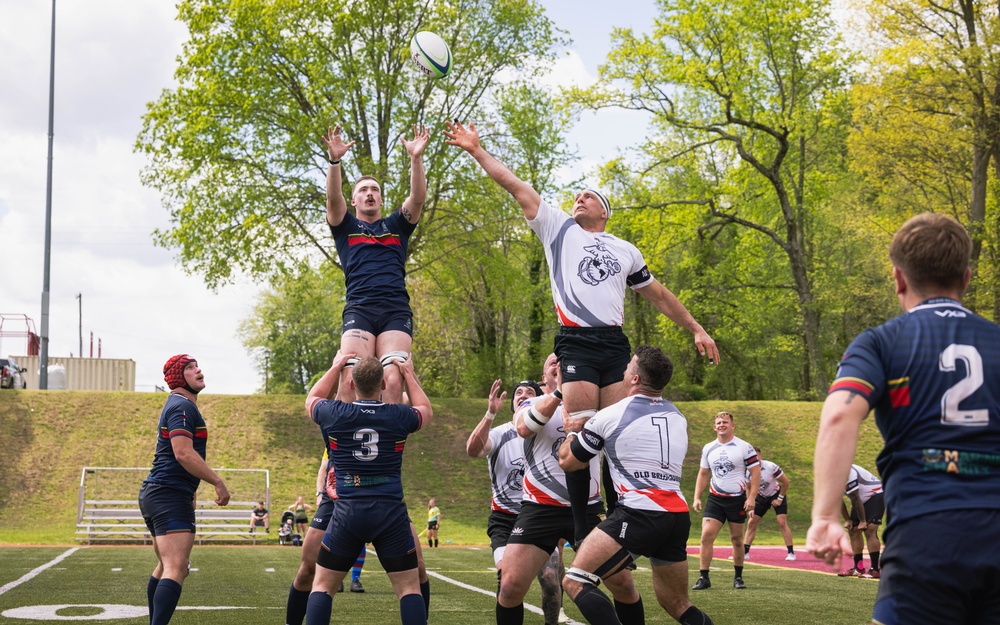 U.S. Marines and the Royal Marines Compete in a Rugby Match During the 2024 Virginia Gauntlet