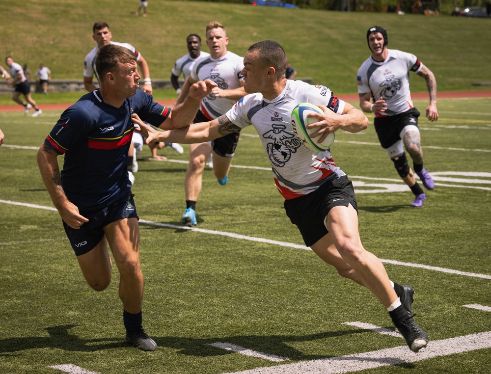 U.S. Marines and the Royal Marines Compete in a Rugby Match During the 2024 Virginia Gauntlet