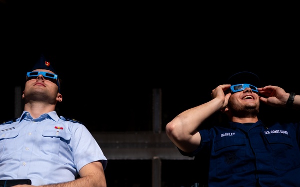 Coast Guard Academy Cadets observe Eclipse 2024