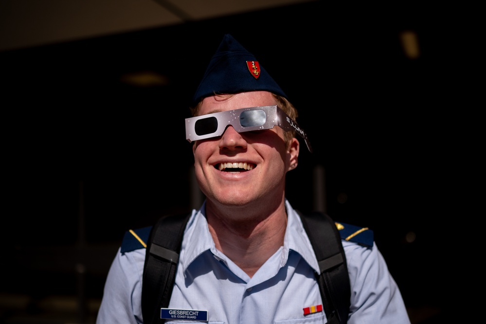 Coast Guard Academy Cadets observe Eclipse 2024