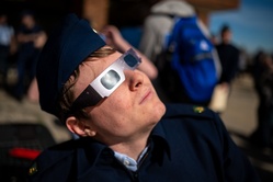 Coast Guard Academy Cadets observe Eclipse 2024 [Image 6 of 8]