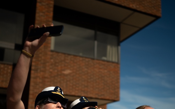 Coast Guard Academy Cadets observe Eclipse 2024