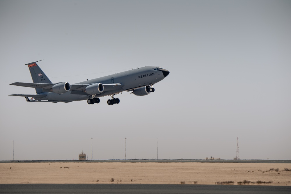 350th EARS KC-135 takes flight