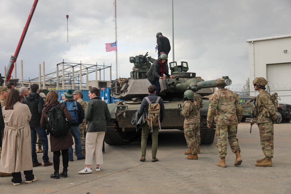 Members of the Atlantic Council Delegation tour Camp Herkus, Lithuania